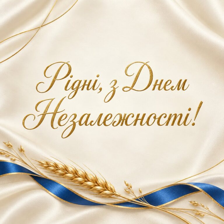 Рідні, з Днем Незалежності! - листівка з привітанням з Днем Незалежності
