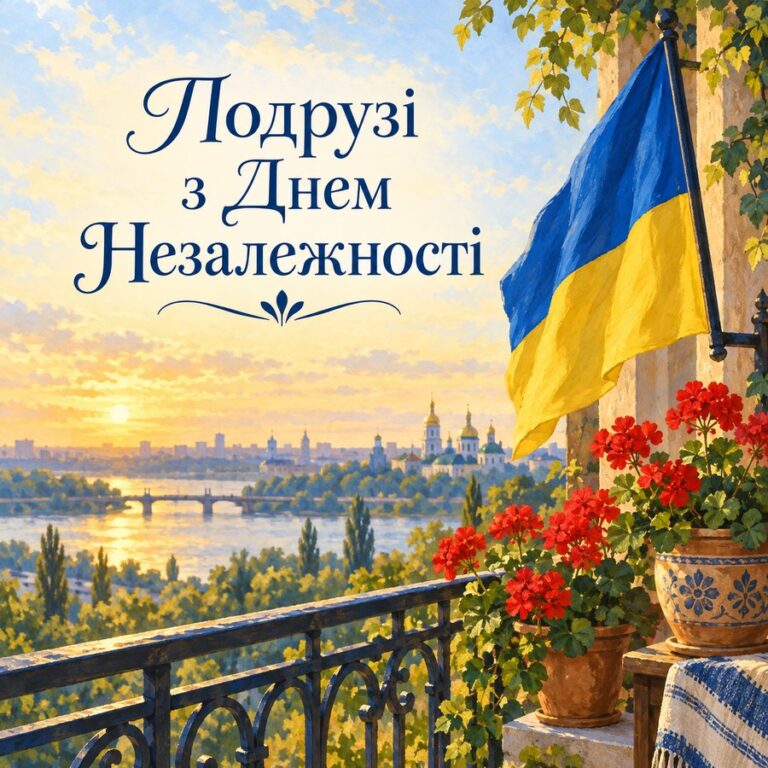 Подрузі з Днем Незалежності - листівка з привітанням з Днем Незалежності