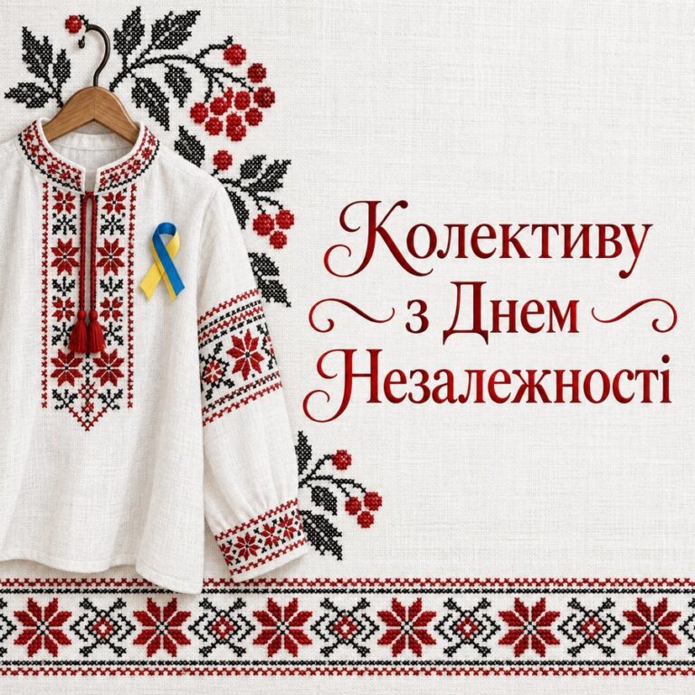 Колективу з Днем Незалежності - листівка з привітанням з Днем Незалежності