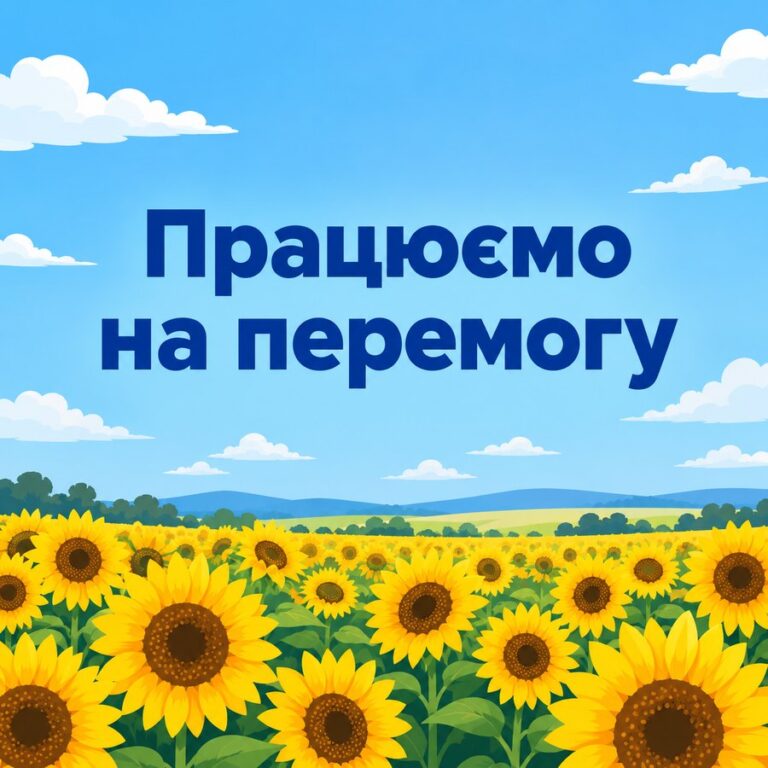 Працюємо на перемогу - листівка з привітанням з Днем Незалежності