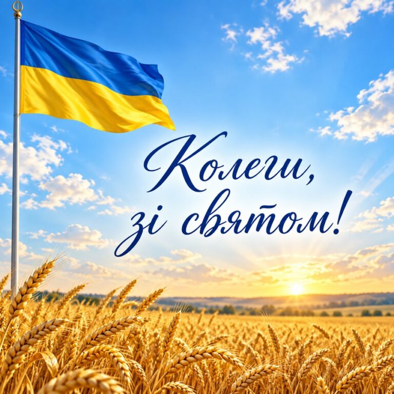 Колеги, зі святом! - листівка з привітанням з Днем Незалежності