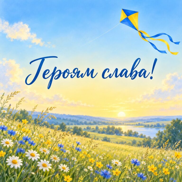 Героям слава! - листівка з привітанням з Днем Незалежності
