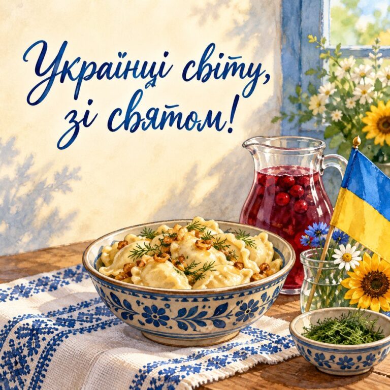 Українці світу, зі святом! - листівка з привітанням з Днем Незалежності