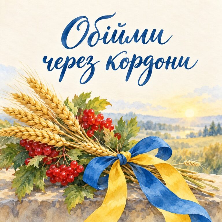 Обійми через кордони - листівка з привітанням з Днем Незалежності