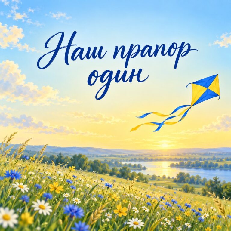 Наш прапор один - листівка з привітанням з Днем Незалежності