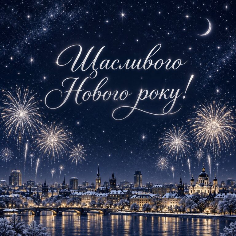 Щасливого Нового року! - листівка з привітанням з Новим роком