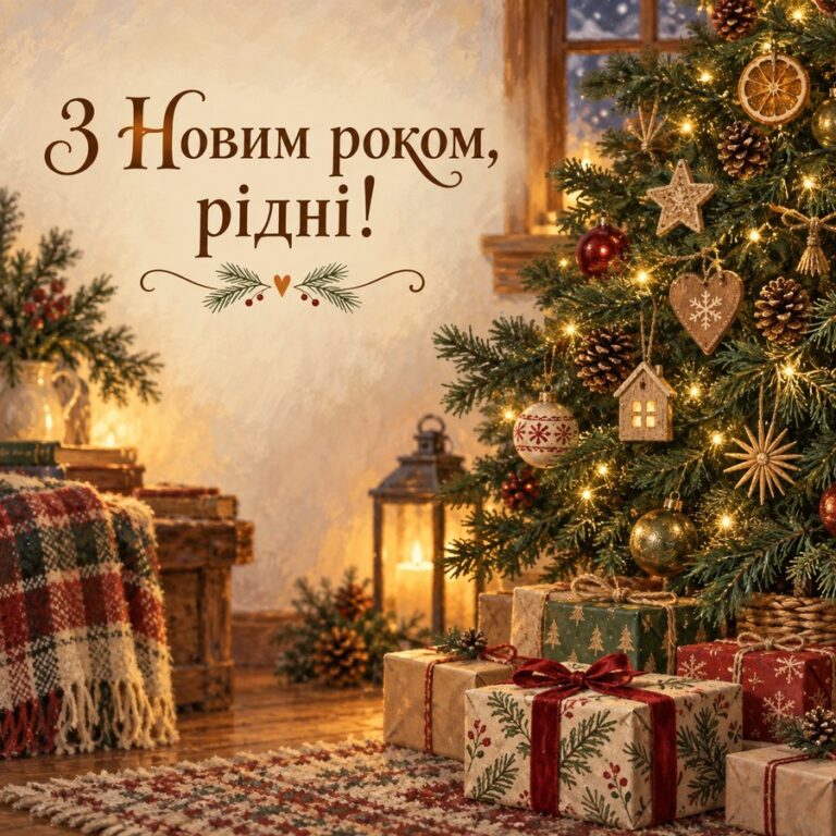 З Новим роком, рідні! - листівка з привітанням з Новим роком
