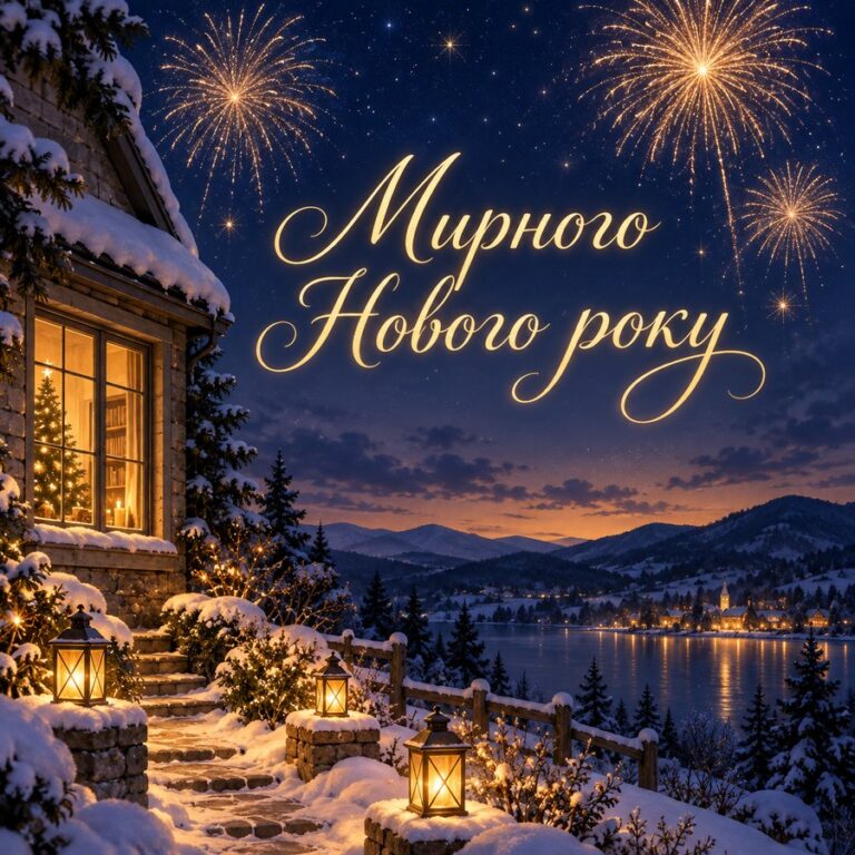 Мирного Нового року - листівка з привітанням з Новим роком