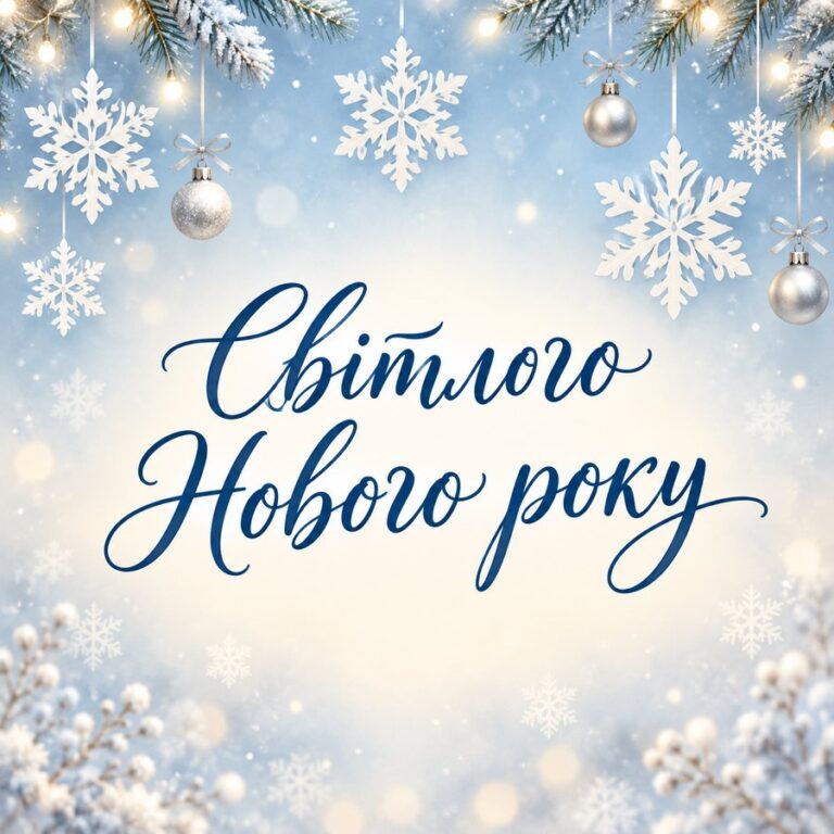 Світлого Нового року - листівка з привітанням з Новим роком