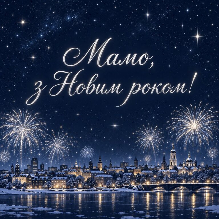 Мамо, з Новим роком! - листівка з привітанням з Новим роком