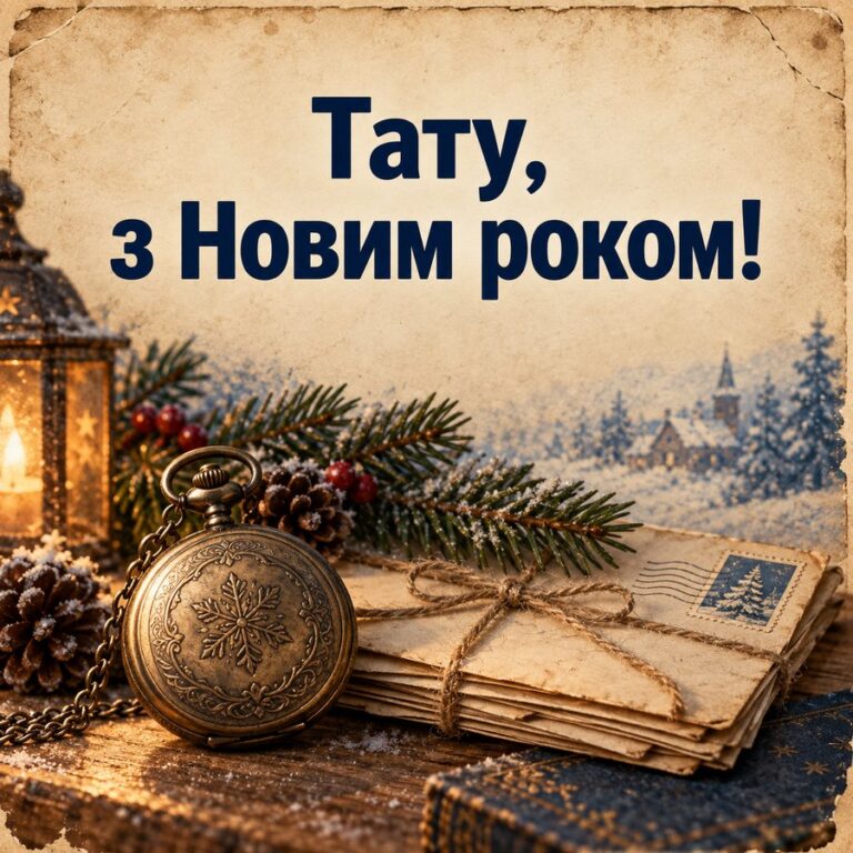 Тату, з Новим роком! - листівка з привітанням з Новим роком