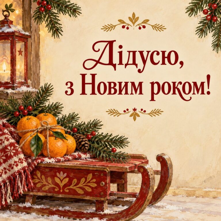 Дідусю, з Новим роком! - листівка з привітанням з Новим роком