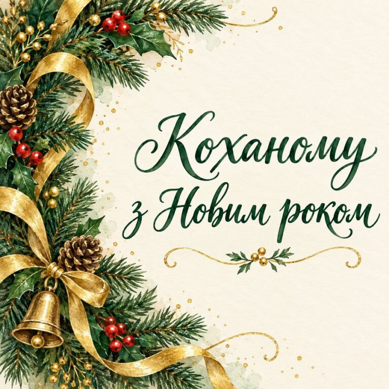 Коханому з Новим роком - листівка з привітанням з Новим роком
