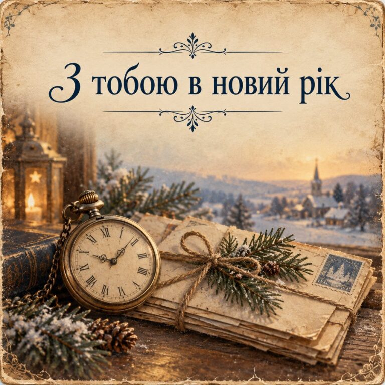 З тобою в новий рік - листівка з привітанням з Новим роком
