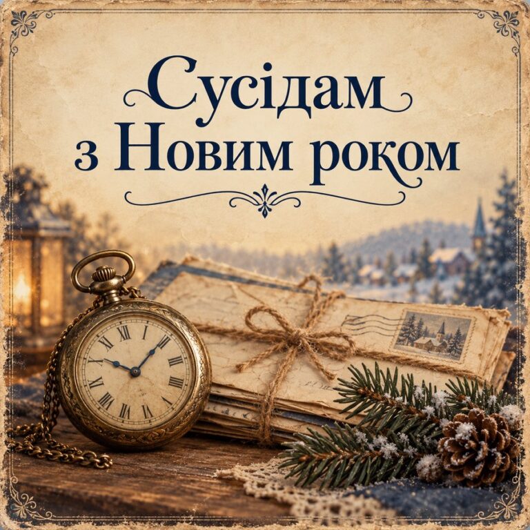 Сусідам з Новим роком - листівка з привітанням з Новим роком