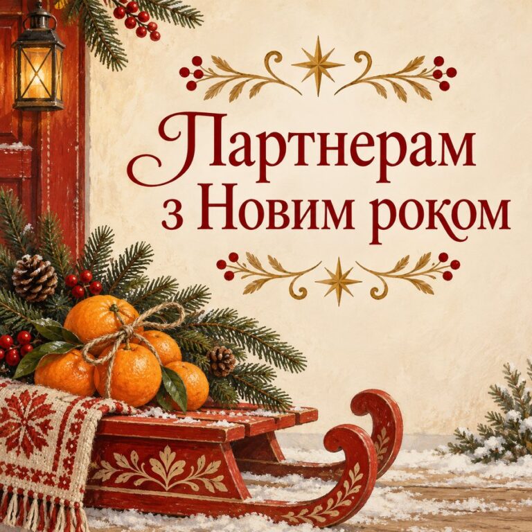 Партнерам з Новим роком - листівка з привітанням з Новим роком