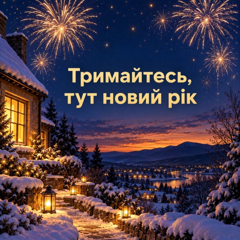 Тримайтесь, тут новий рік - листівка з привітанням з Новим роком
