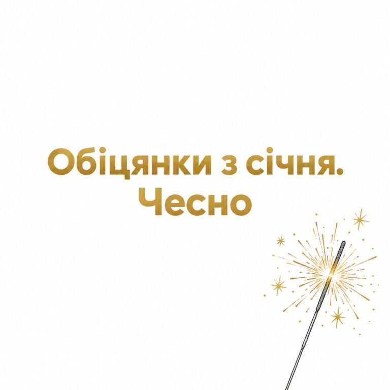 Обіцянки з січня. Чесно - листівка з привітанням з Новим роком