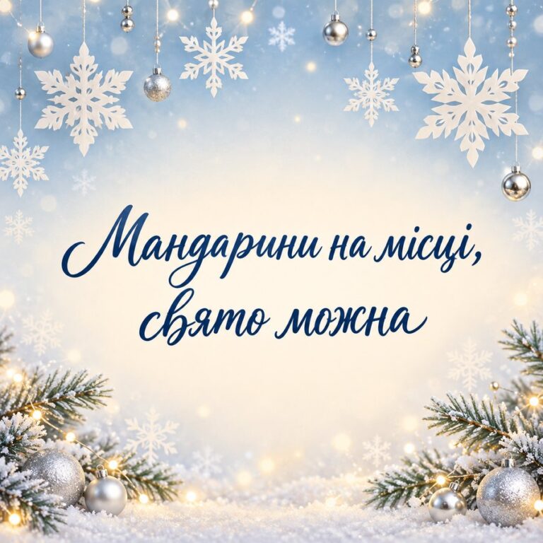 Мандарини на місці, свято можна - листівка з привітанням з Новим роком