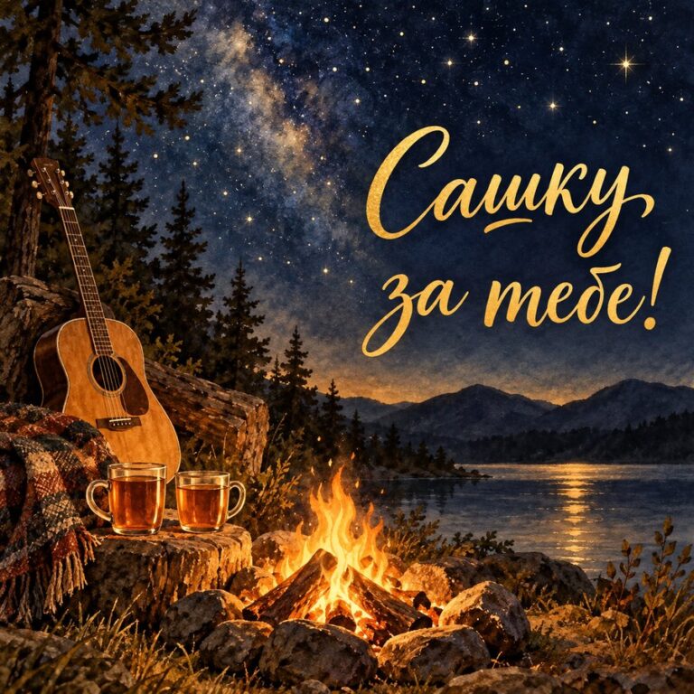 Сашку, за тебе! - листівка з привітанням з днем народження Олександру