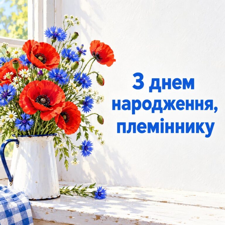 З днем народження, племіннику - листівка з привітанням з Днем народження племіннику