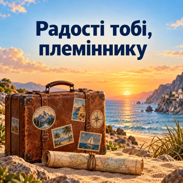 Радості тобі, племіннику - листівка з привітанням з Днем народження племіннику