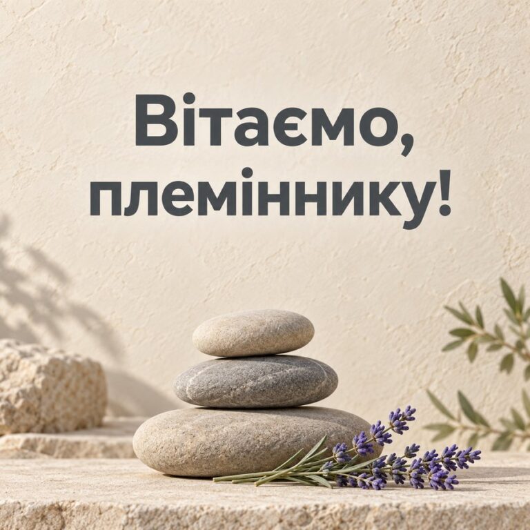 Вітаємо, племіннику! - листівка з привітанням з Днем народження племіннику