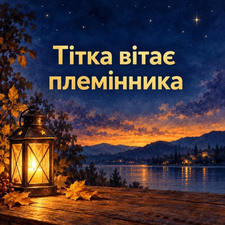 Тітка вітає племінника - листівка з привітанням з Днем народження племіннику