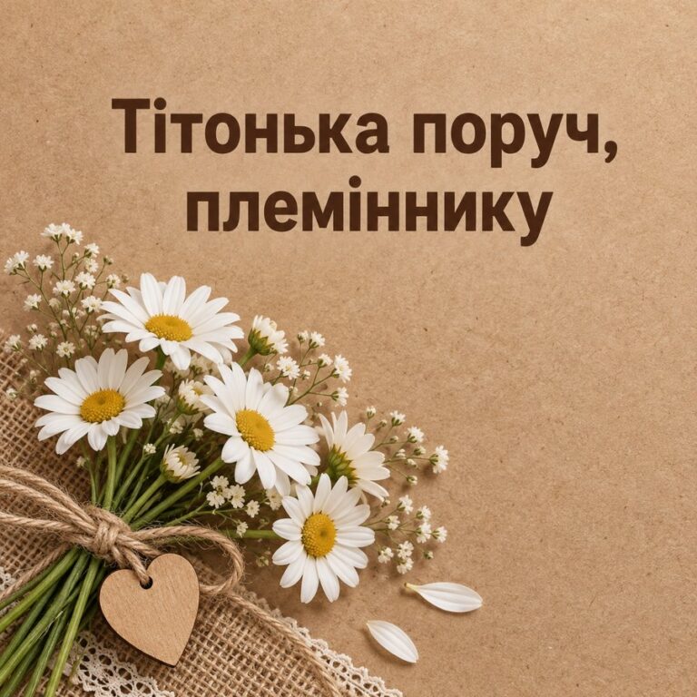Тітонька поруч, племіннику - листівка з привітанням з Днем народження племіннику