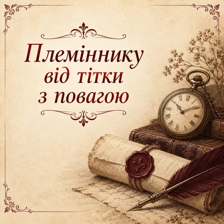 Племіннику від тітки з повагою - листівка з привітанням з Днем народження племіннику