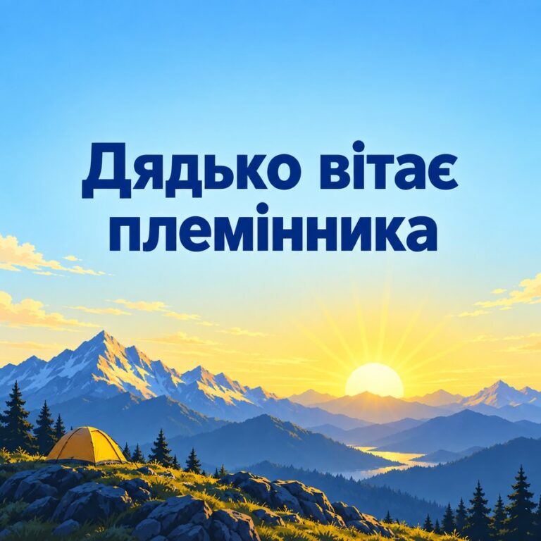 Дядько вітає племінника - листівка з привітанням з Днем народження племіннику