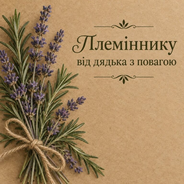 Племіннику від дядька з повагою - листівка з привітанням з Днем народження племіннику