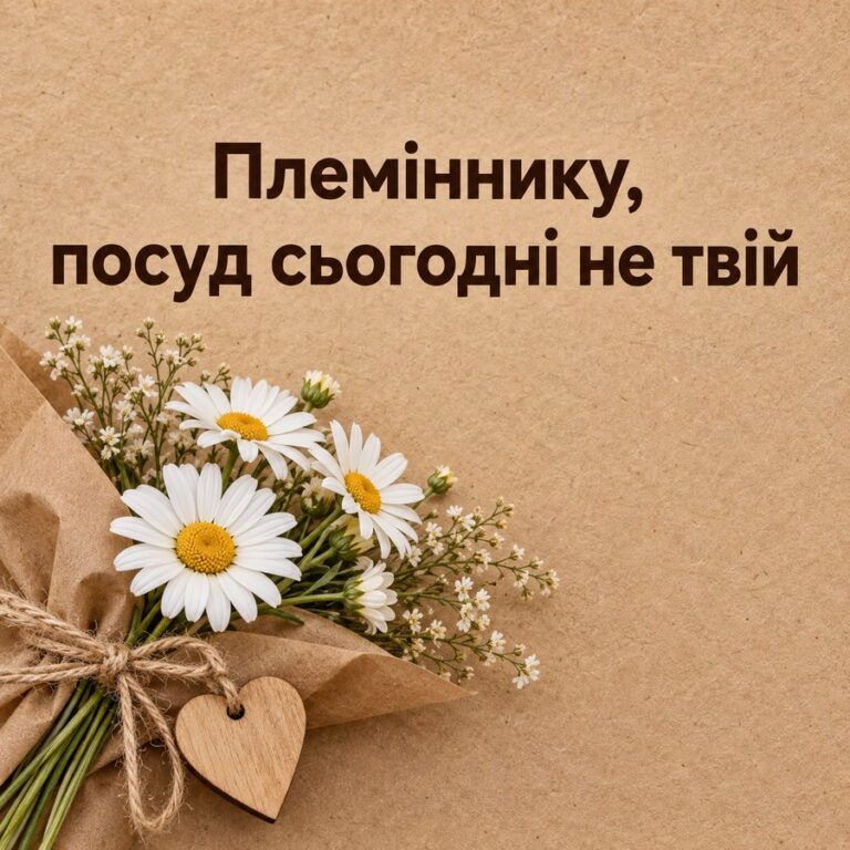 Племіннику, посуд сьогодні не твій - листівка з привітанням з Днем народження племіннику