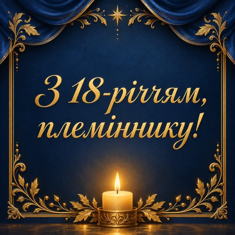 З 18-річчям, племіннику! - листівка з привітанням з Днем народження племіннику