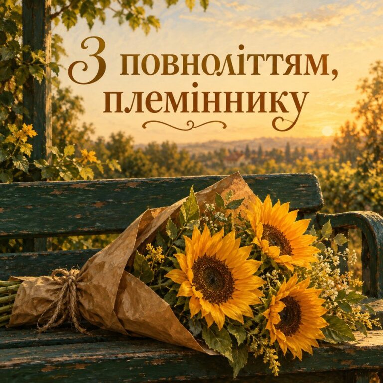 З повноліттям, племіннику - листівка з привітанням з Днем народження племіннику