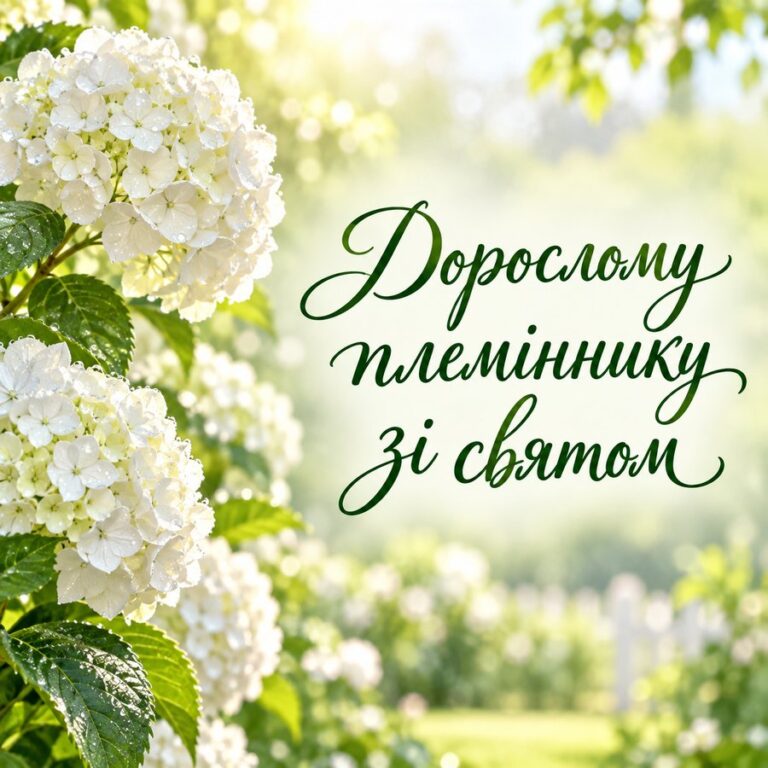 Дорослому племіннику зі святом - листівка з привітанням з Днем народження племіннику