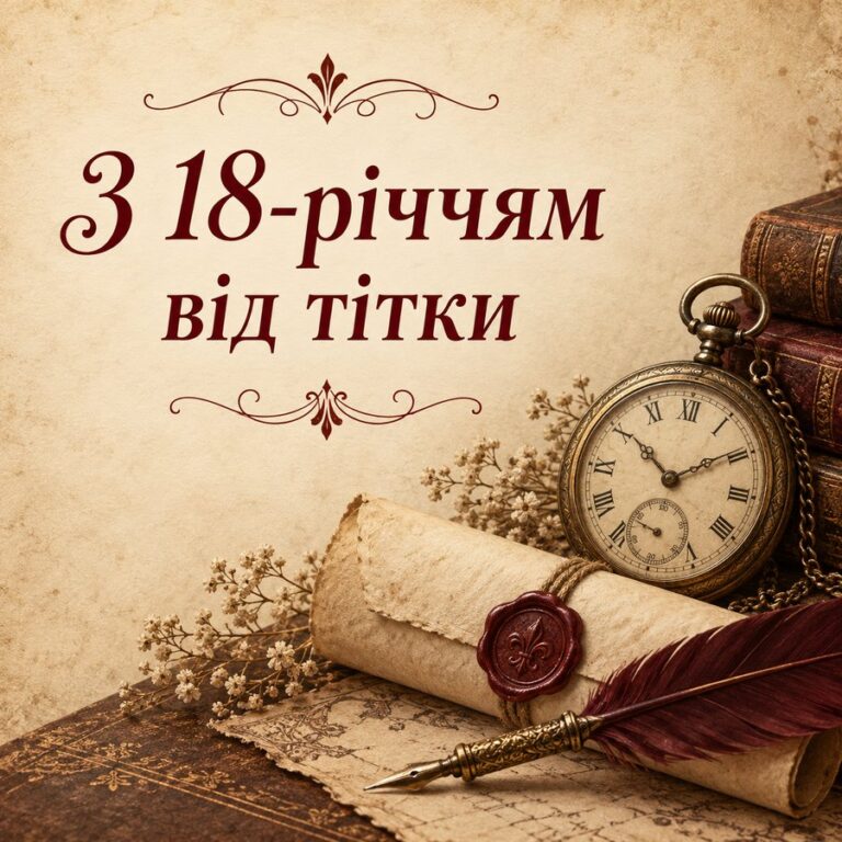 З 18-річчям від тітки - листівка з привітанням з Днем народження племіннику