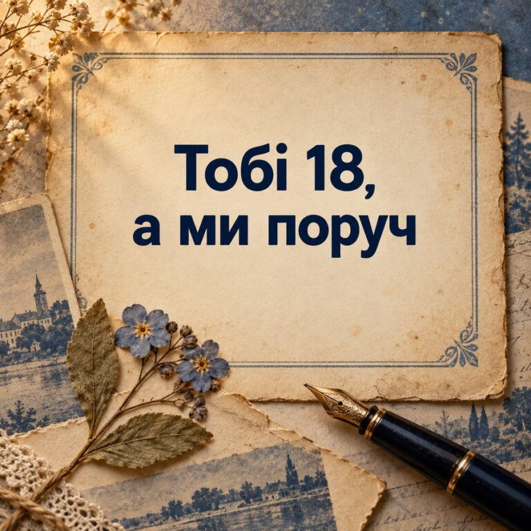 Тобі 18, а ми поруч - листівка з привітанням з Днем народження племіннику