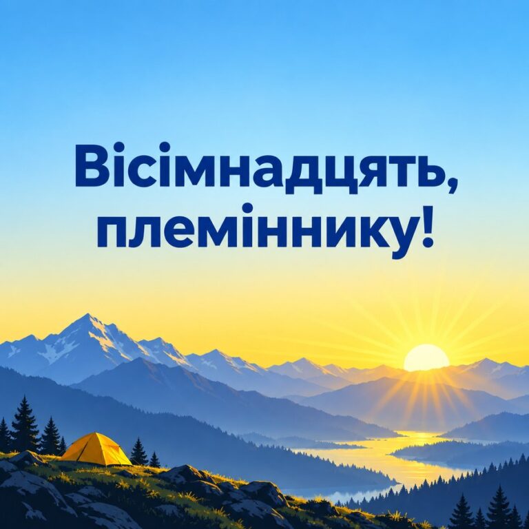 Вісімнадцять, племіннику! - листівка з привітанням з Днем народження племіннику