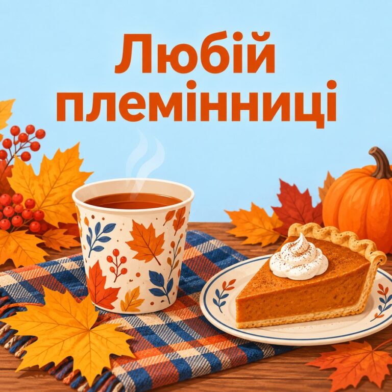 Любій племінниці - листівка з привітанням з Днем народження племінниці