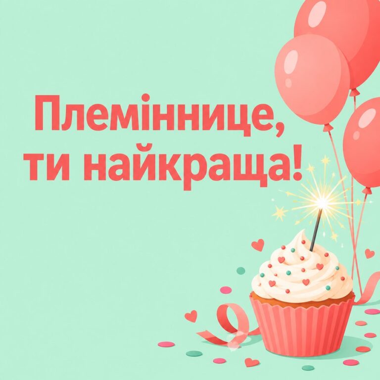 Племіннице, ти найкраща! - листівка з привітанням з Днем народження племінниці