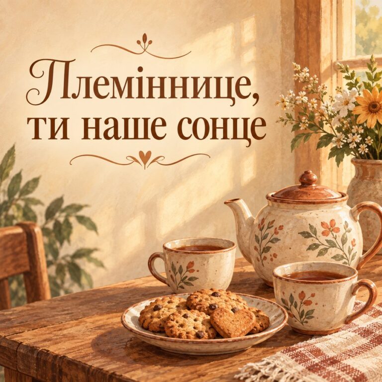 Племіннице, ти наше сонце - листівка з привітанням з Днем народження племінниці