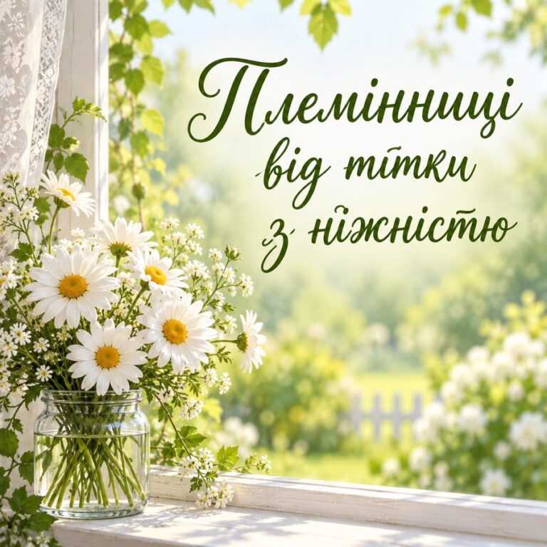 Племінниці від тітки з ніжністю - листівка з привітанням з Днем народження племінниці