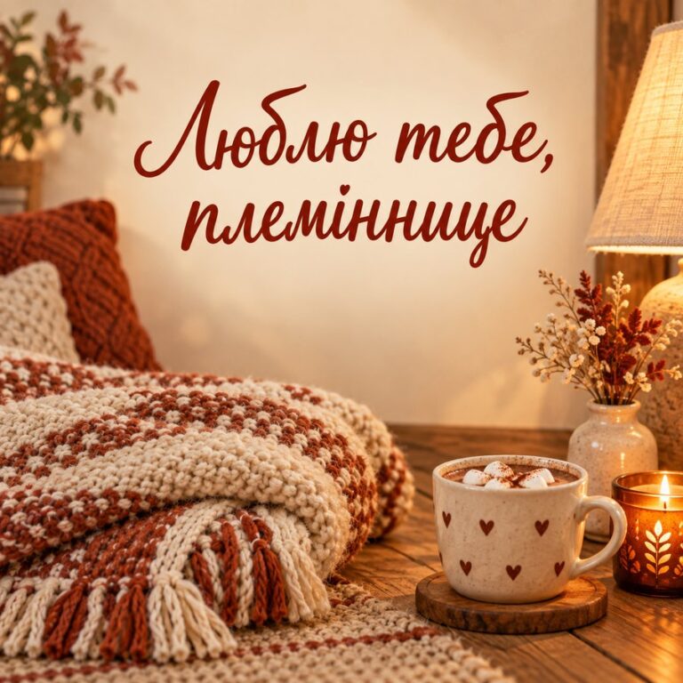 Люблю тебе, племіннице - листівка з привітанням з Днем народження племінниці