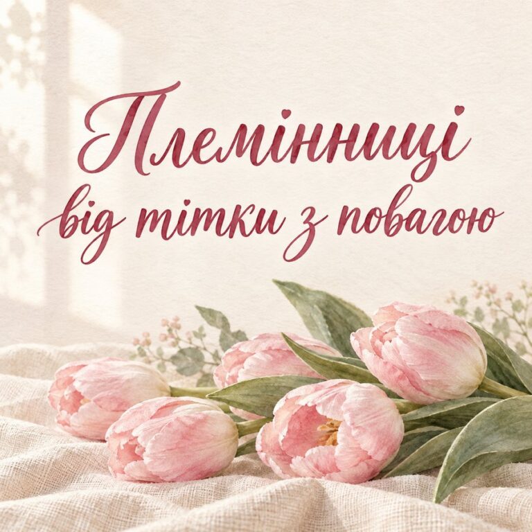Племінниці від тітки з повагою - листівка з привітанням з Днем народження племінниці