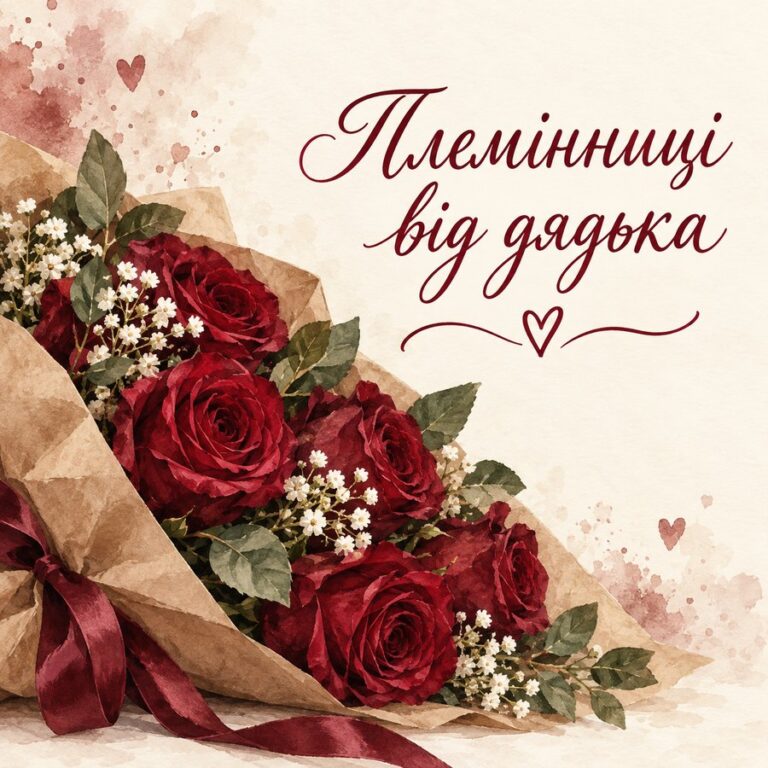 Племінниці від дядька - листівка з привітанням з Днем народження племінниці