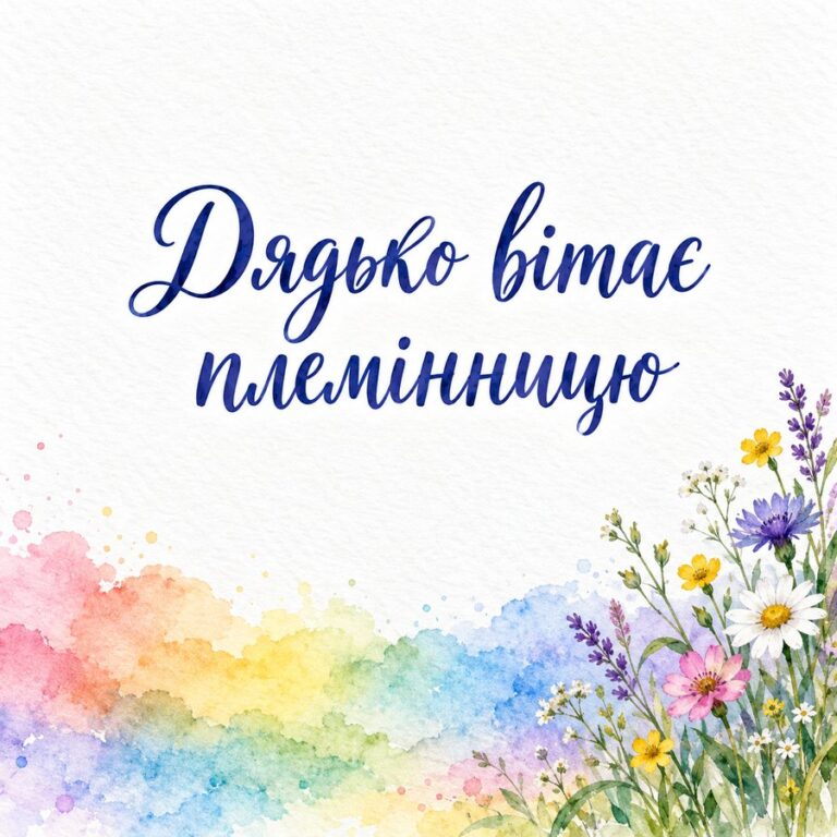 Дядько вітає племінницю - листівка з привітанням з Днем народження племінниці