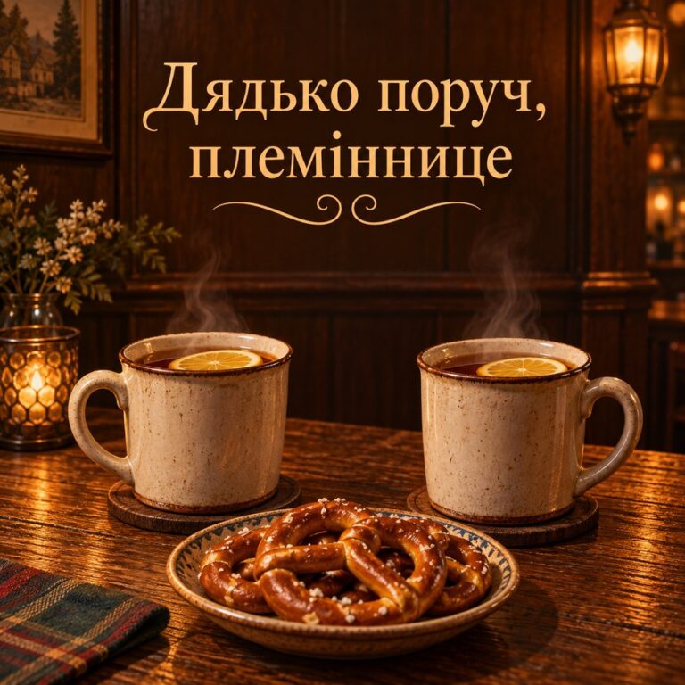 Дядько поруч, племіннице - листівка з привітанням з Днем народження племінниці