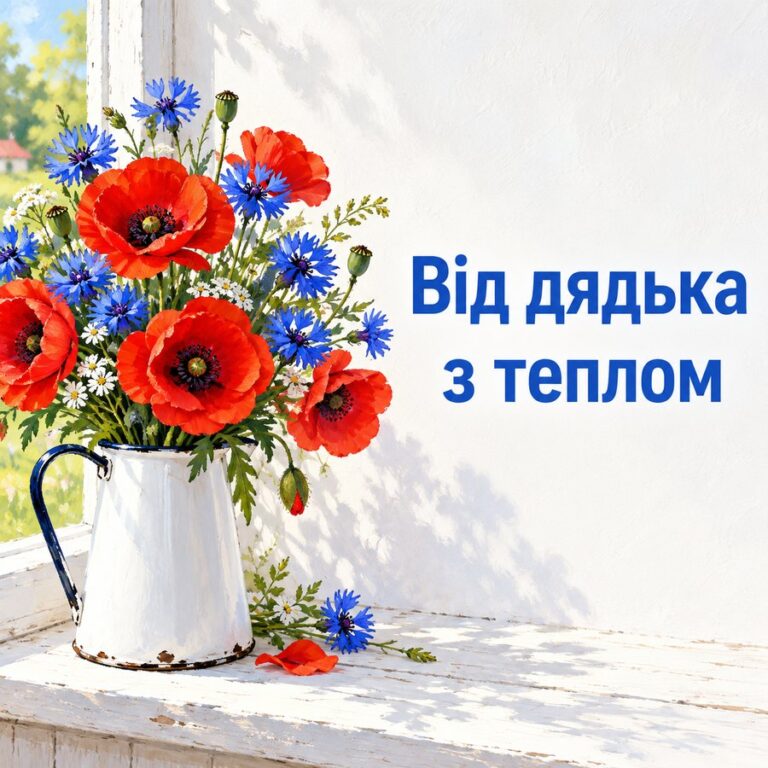 Від дядька з теплом - листівка з привітанням з Днем народження племінниці