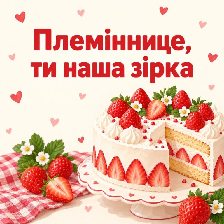 Племіннице, ти наша зірка - листівка з привітанням з Днем народження племінниці